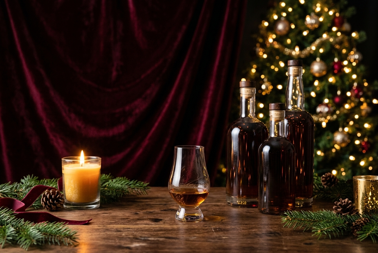 A holiday bourbon tasting by candlelight